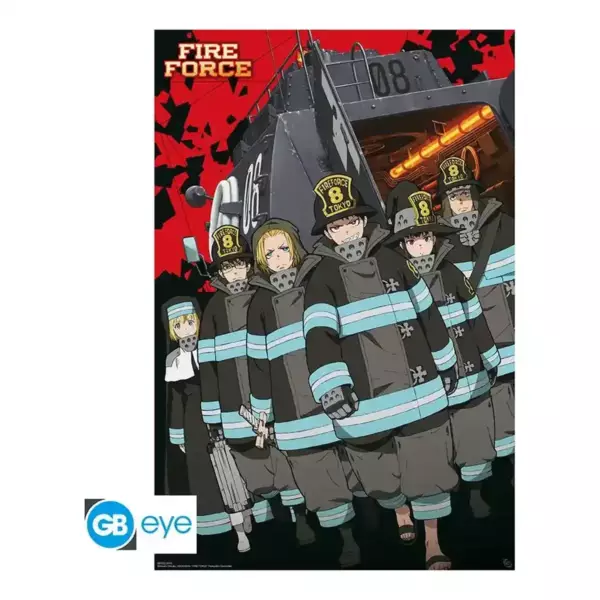 Poster Fire Force 8e brigade 91,5 x 61 cm FIRE FORCE - Poster "Key art S1 8ème brigade" roulé filmé (91.5x61)