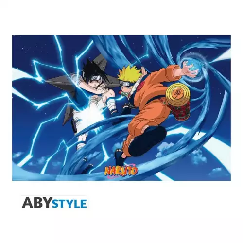 Poster Naruto et Sasuke 91,5 x 61 cm NARUTO - Poster "Naruto & Sasuke" roulé filmé (91.5x61)