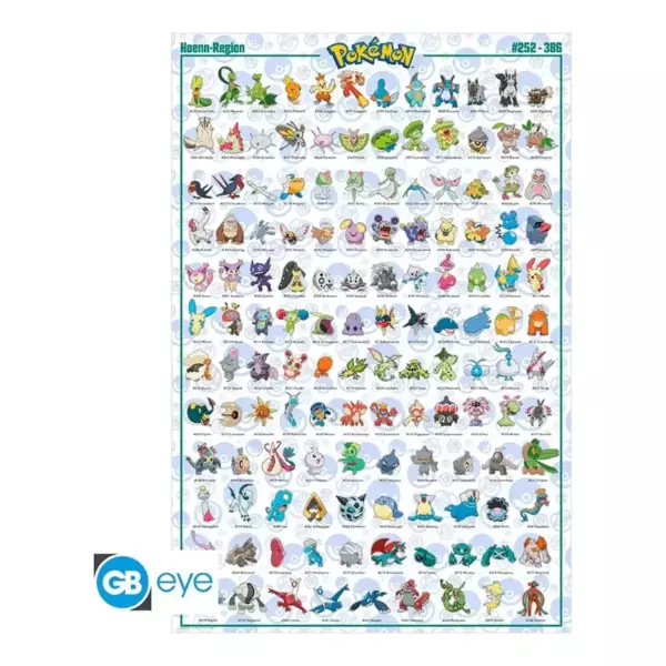 Poster Pokémon Hoenn Allemand 91,5 x 61 cm Pokémon - Poster Hoenn Allemand roulé filmé (91.5x61)