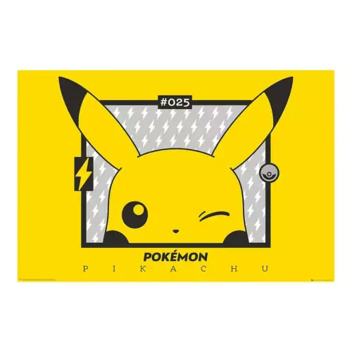 Poster Pokémon Pikachu Clin d'œil 91,5 x 61 cm POKEMON - Pikachu Clin d'Oeil - Poster roulé filmé (91.5x61)