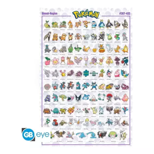 Poster Pokémon Sinnoh Français 91,5 x 61 cm Pokémon - Poster Sinnoh Français roulé filmé (91.5x61)