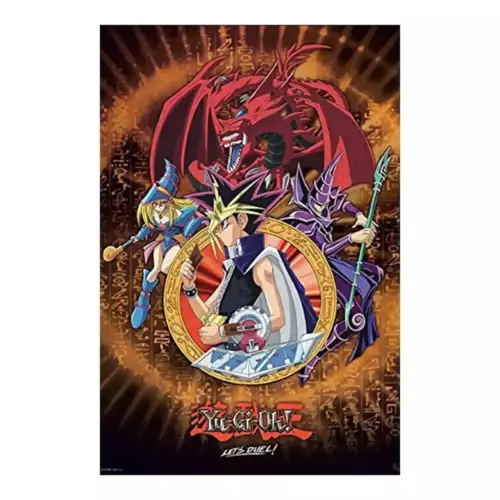 YU-GI-OH! - Poster Maxi 91,5x61 - Yugi Slifer et Magicien