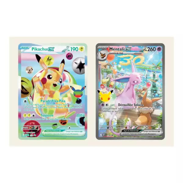 Promos Pikachu-ex et Mentali-ex – Ultra-Premium Journée Coffret Pokémon Ultra-Premium Journée ME05.5 Celebration 30 Ans - image 2